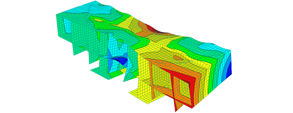 RFEM model der Abstützkonstruktion für das Säulentausch am Brandenburger Tor