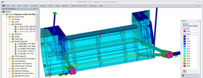 RFEM-Modell des Segmentschützes mit Klappe