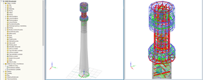 Modell eines Solarkraftwerks im RFEM-Programm