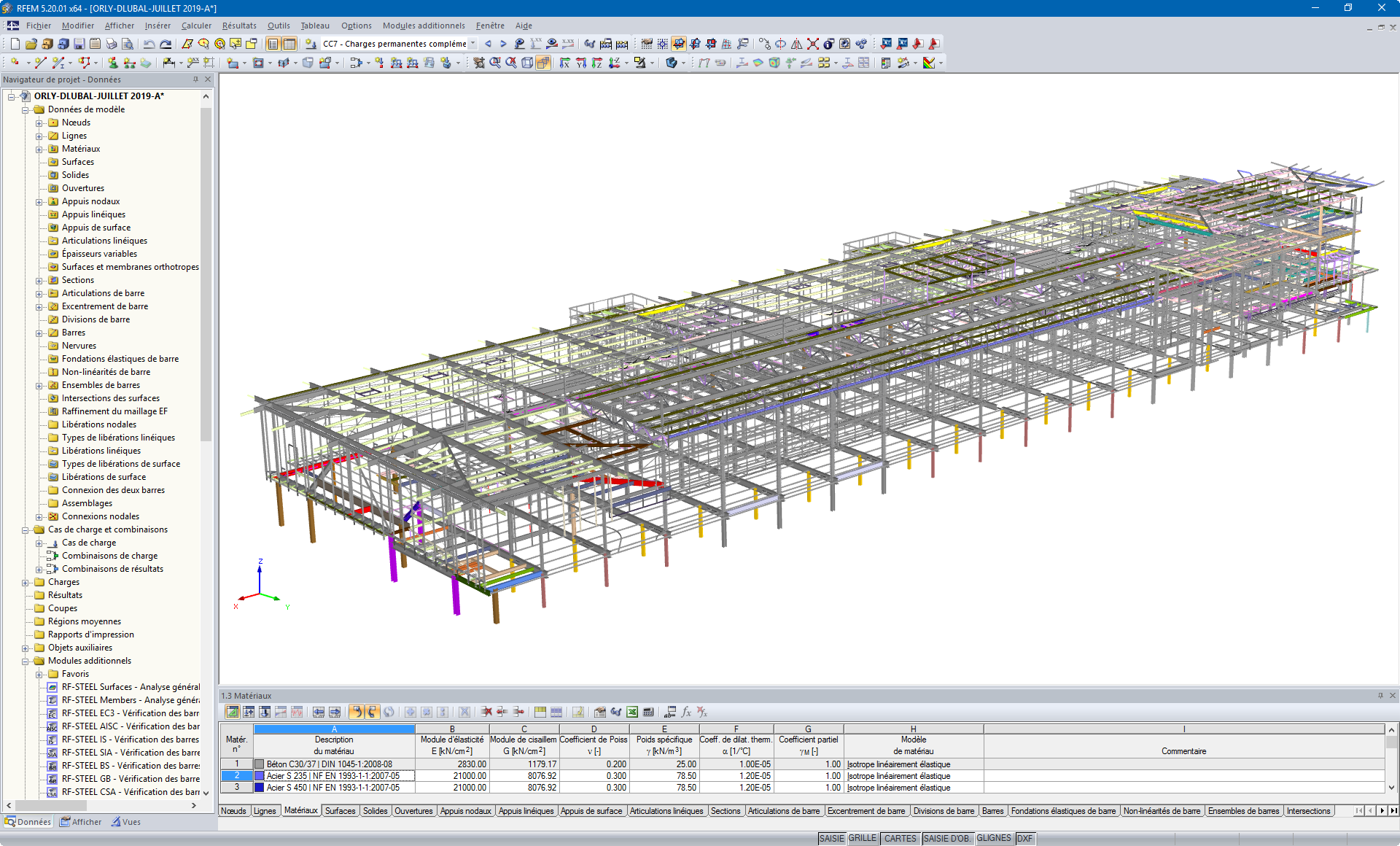 RFEM-Modell der Flughafenerweiterung Orly Sud, Frankreich (© Roux Ingénierie)