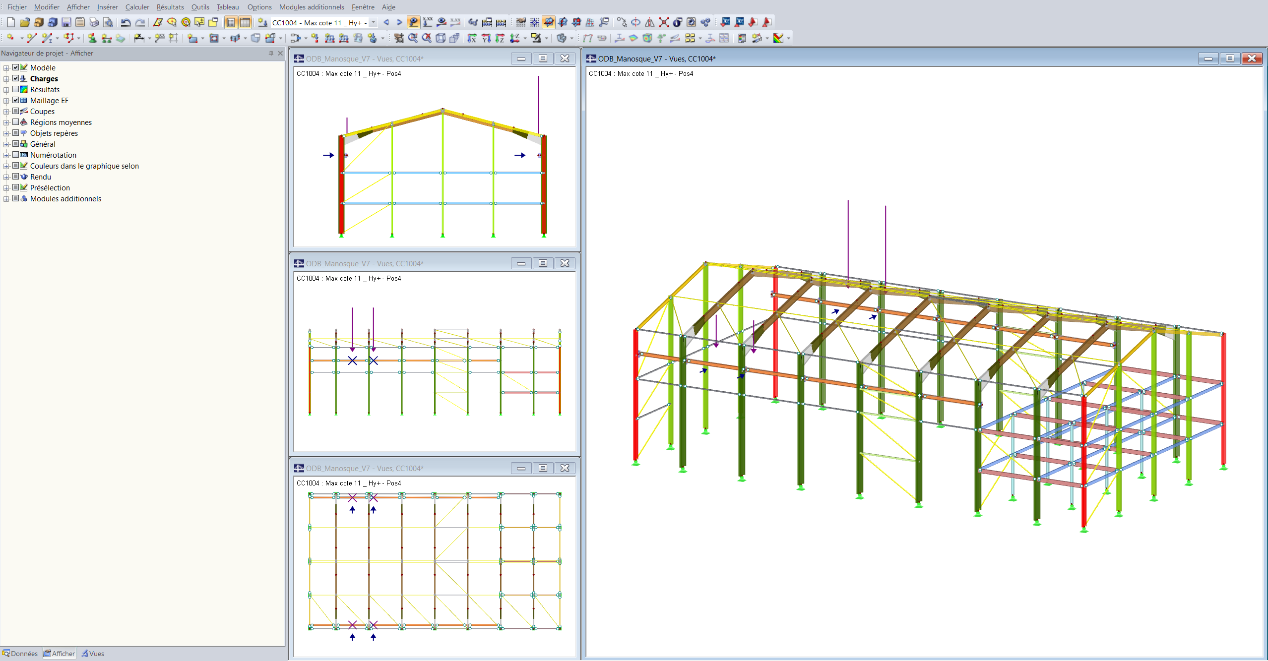 Verschiedene Kranlastfälle in RFEM (© Albyr)