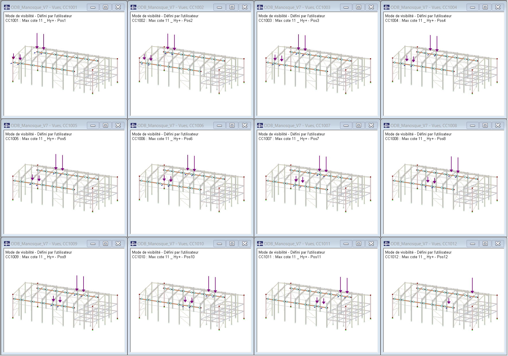 Verschiedene Kranlaststellungen in RFEM (© Albyr)