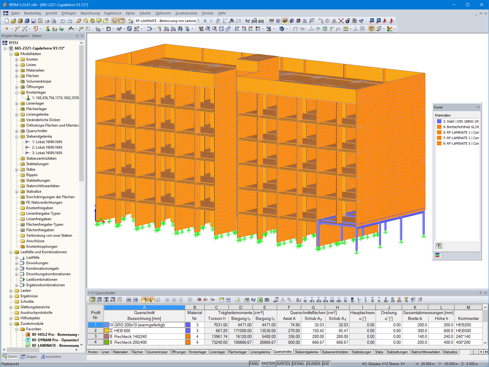 3D-Modell der Wohnanlage in RFEM (© Egoin)