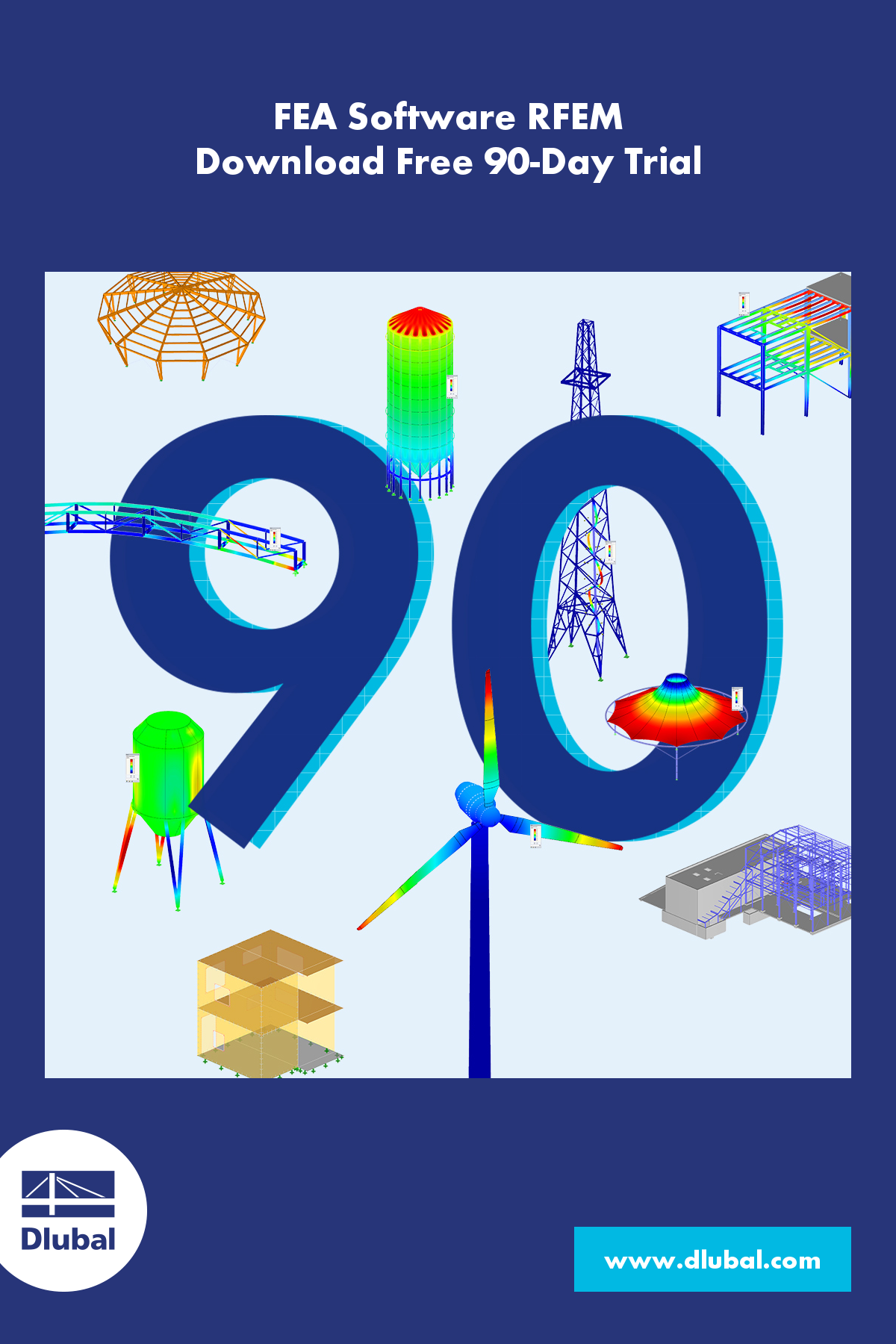 FEM-Software RFEM \n Kostenlose 90-Tage-Testversion herunterladen