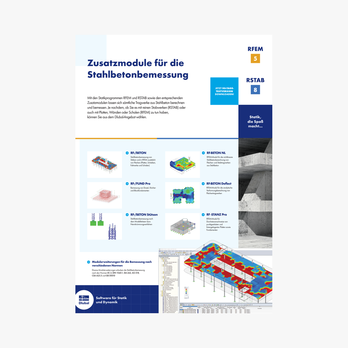 Dlubal | Prospekte | Zusatzmodule für die Stahlbeton- und Spannbetonbemessung