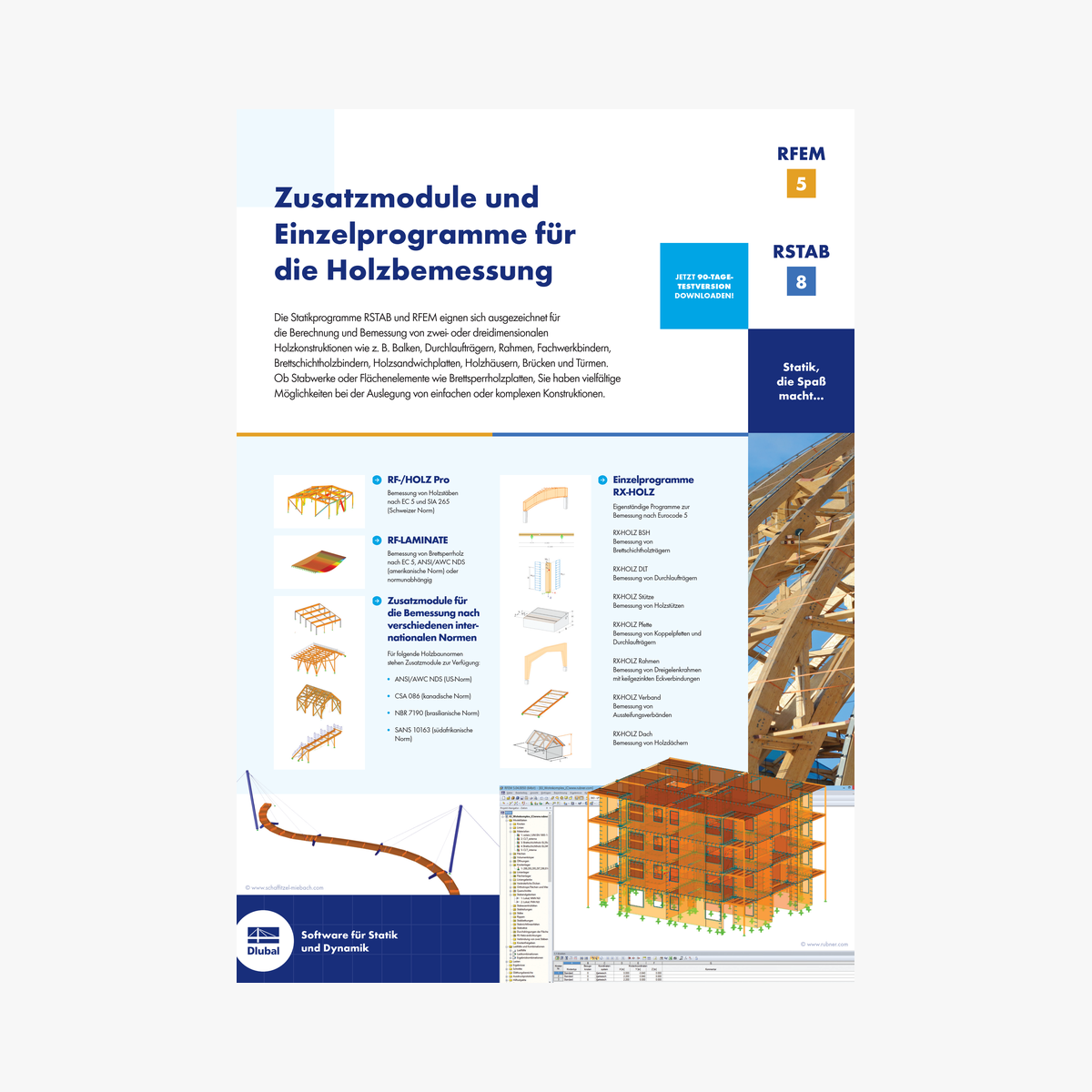 Dlubal | Prospekte | Zusatzmodule und Einzelprogramme für die Holzbemessung