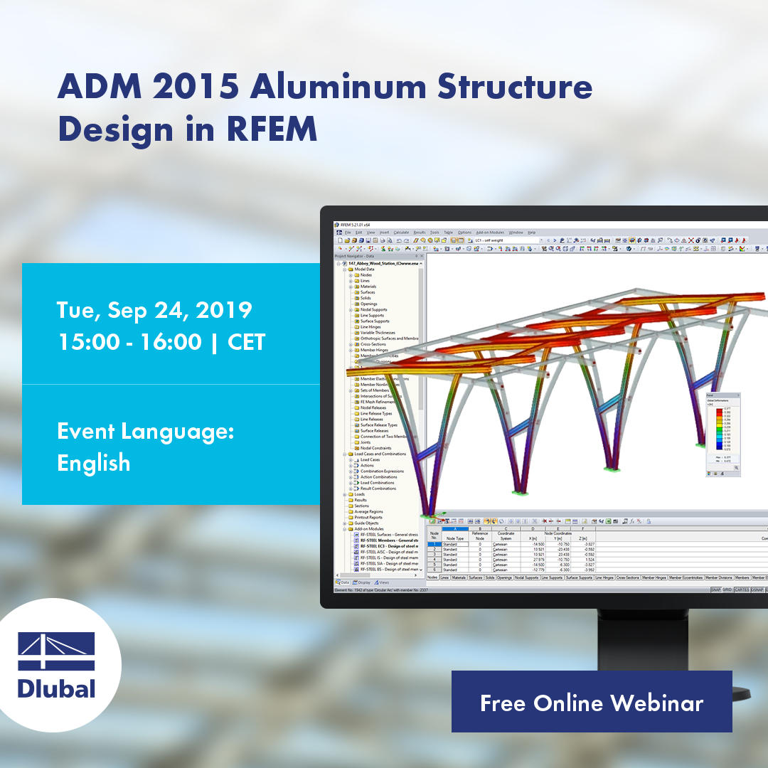 Bemessung der Aluminiumstruktur nach ADM 2015 in RFEM