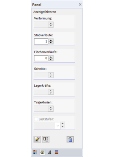 Panel "Anzeigefaktoren"