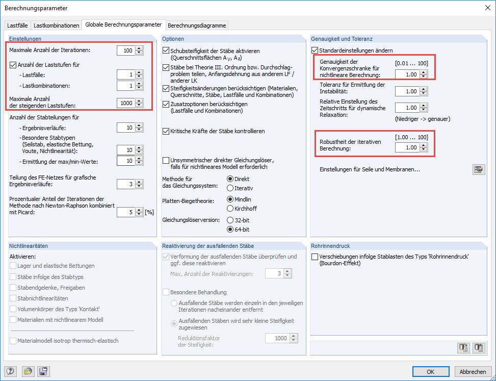 Berechnungsparameter