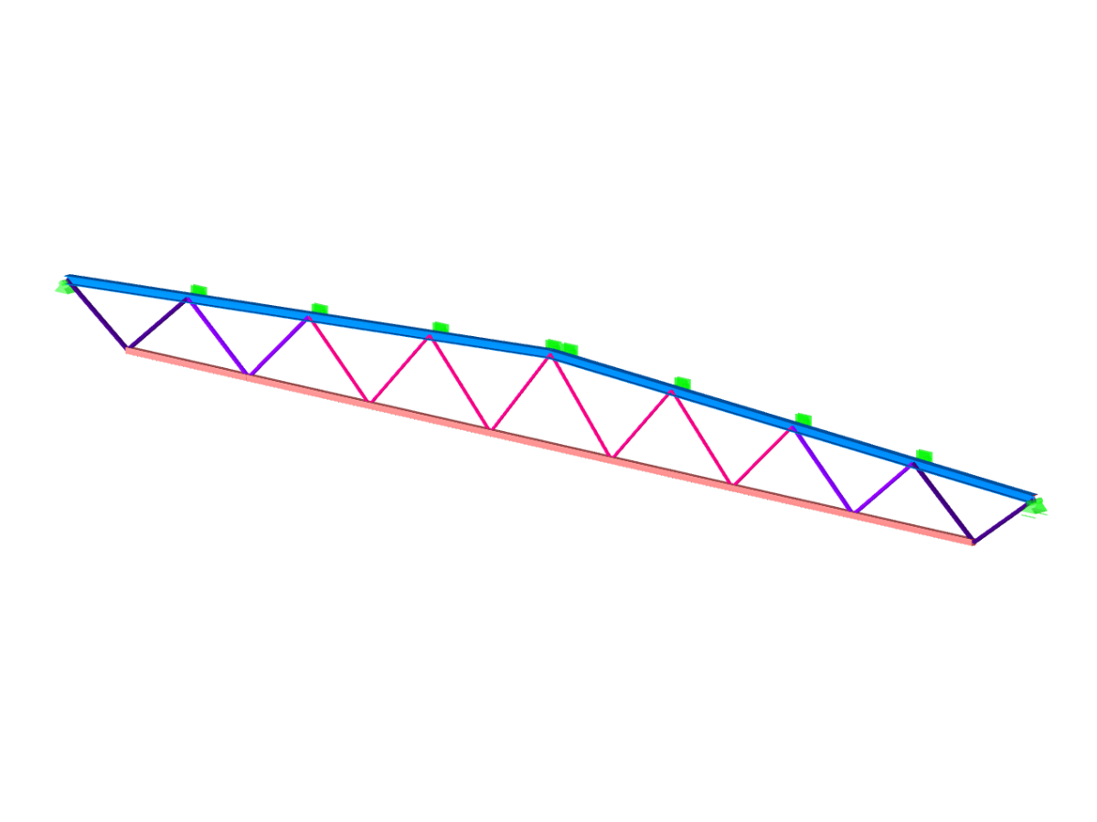 RFEM-Modell des Fachwerkbinders