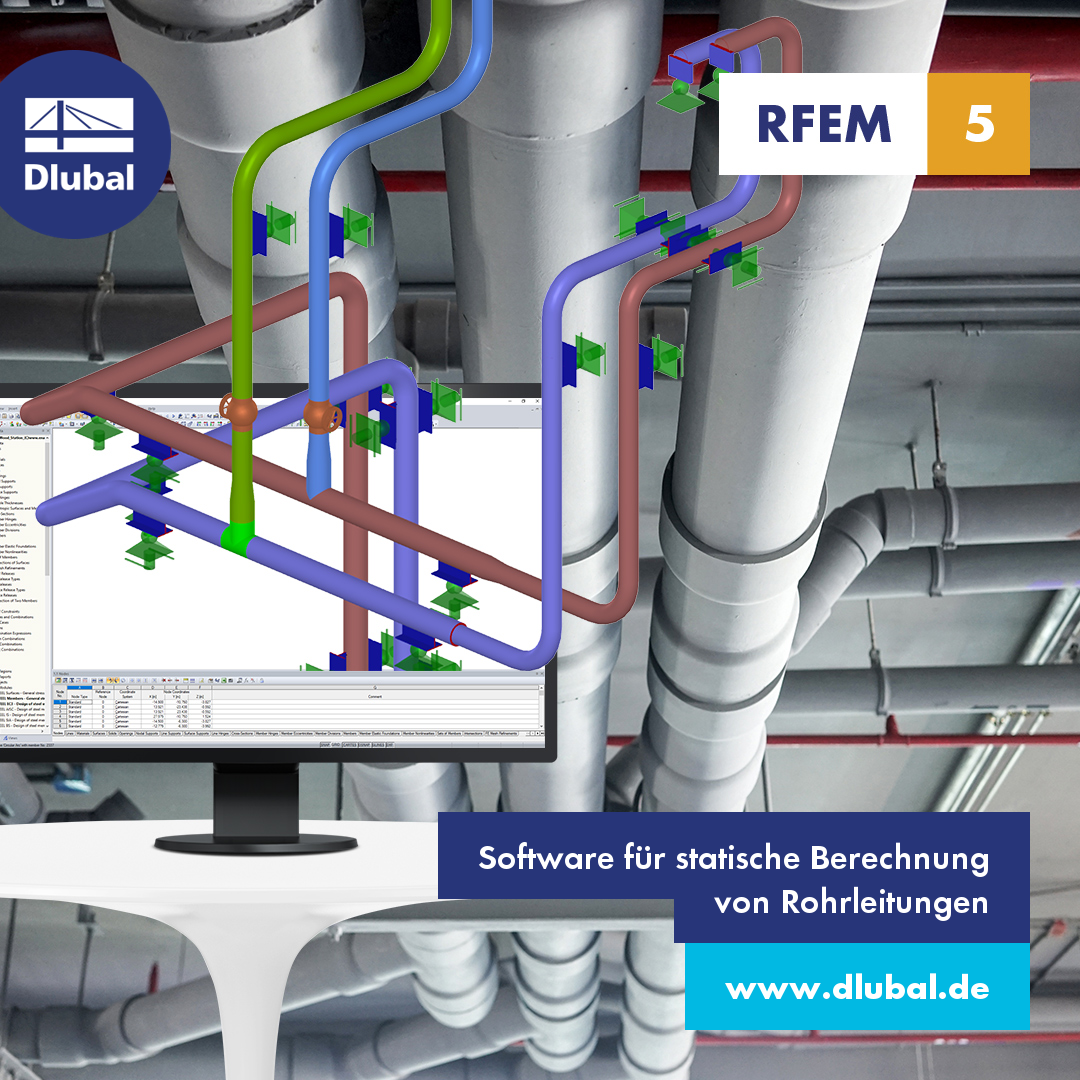 Software für statische Berechnung \n von Rohrleitungen