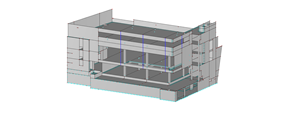 Bauteil A des Dorfzentrums in RFEM (© Dipl.-Ing. Rainer Zangerle)