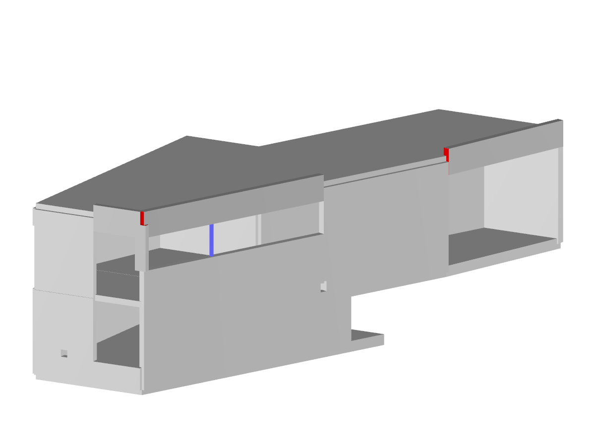 Bauteil E des Dorfzentrums in RFEM