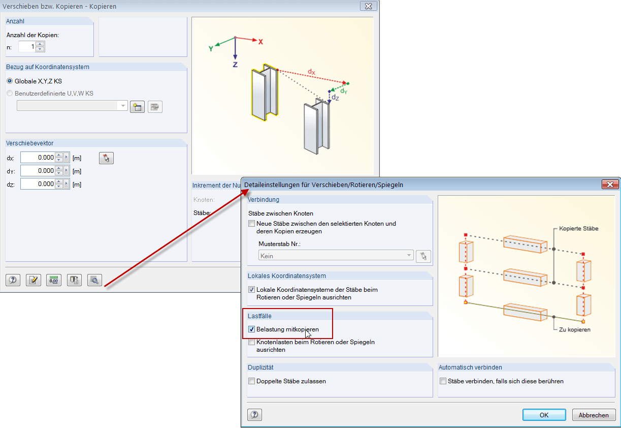 Detaileinstellungen für Verschieben/Rotieren/Spiegeln