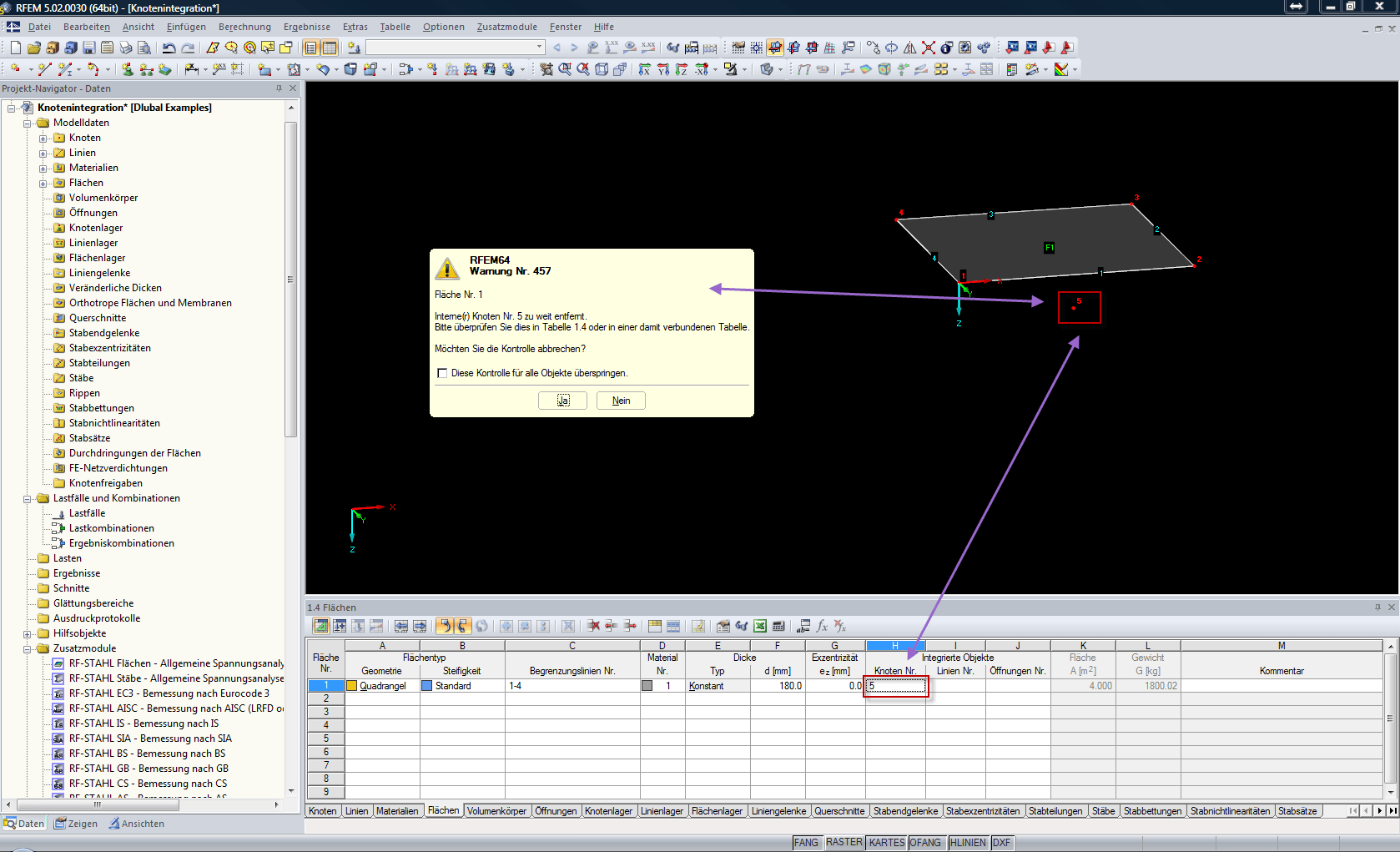 RFEM-Warnung