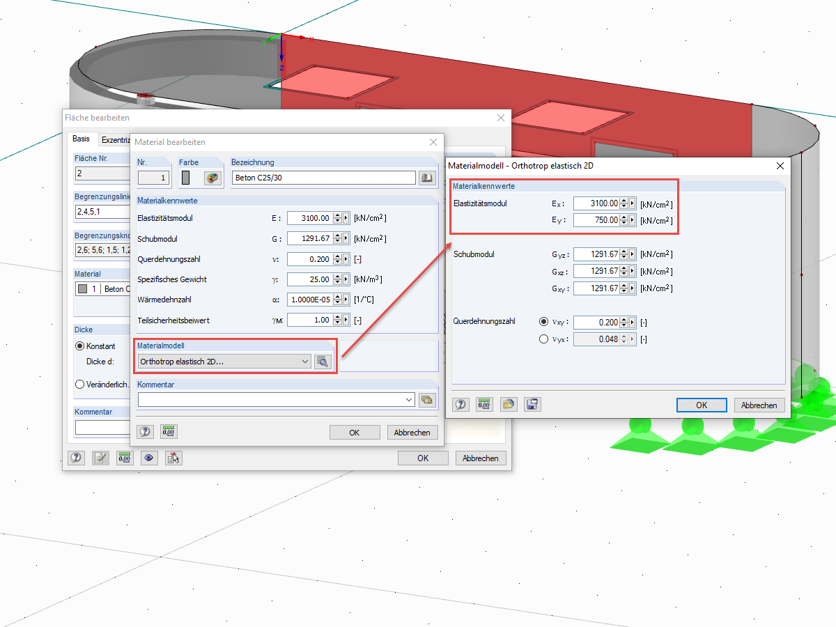 Materialmodell definieren