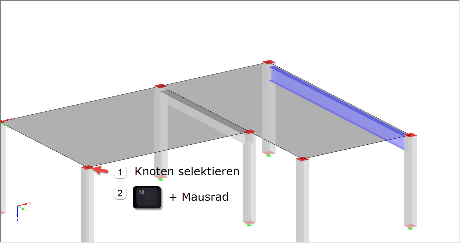 Modell um beliebigen Knoten drehen