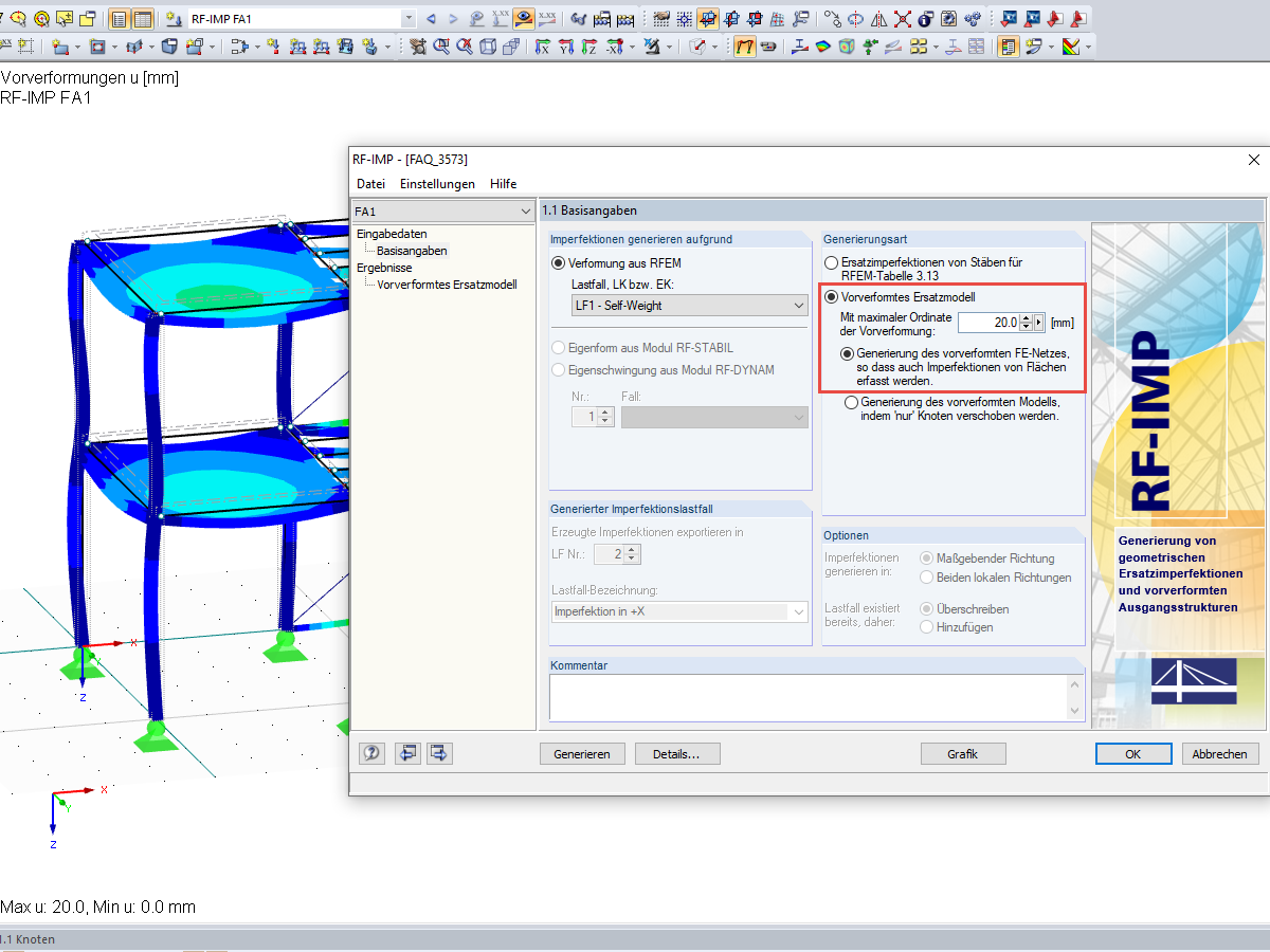 Einstellung im Modul RF-IMP