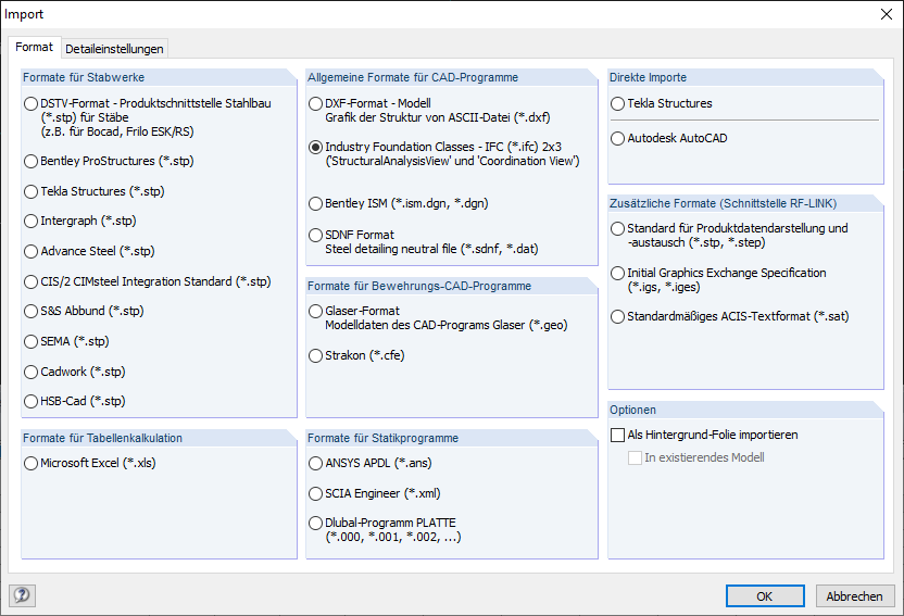 RFEM Importformate