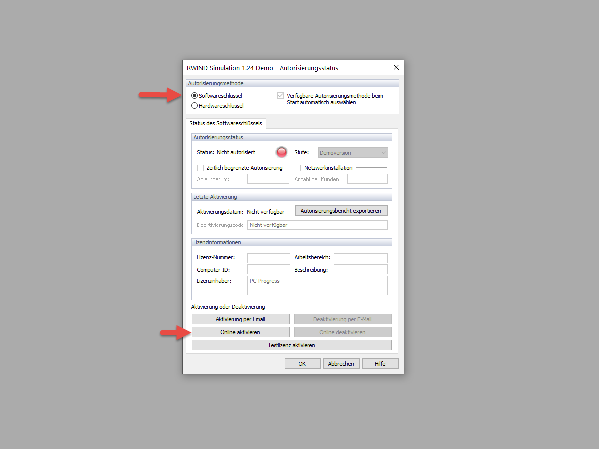 Online-Aktivierung