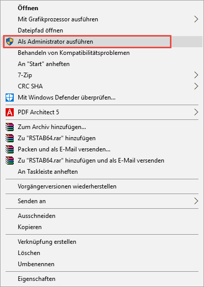 Als Administrator ausführen