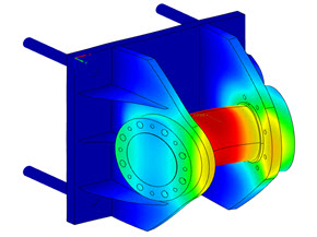 Globale Verformung des Drehzapfens in RFEM (© AGICEA)