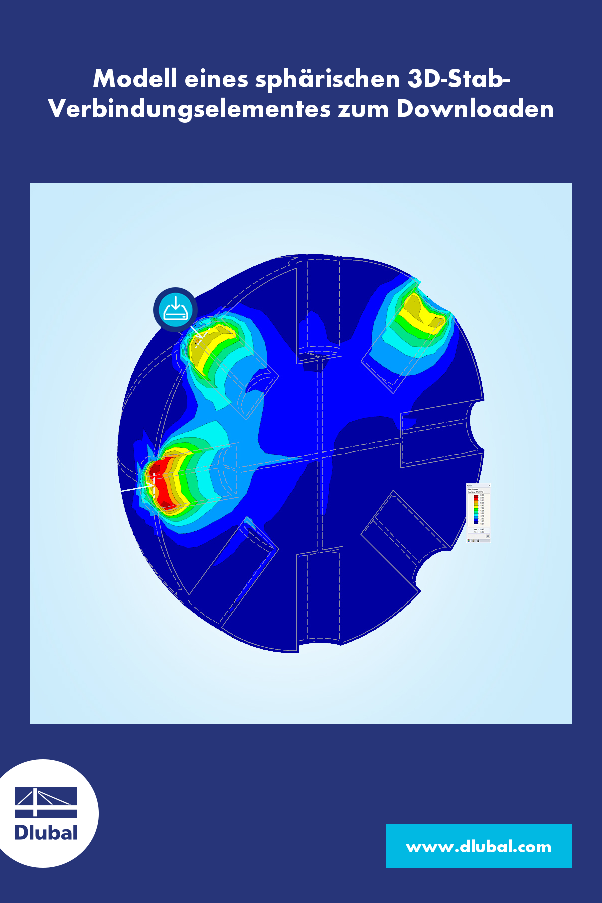 Modell eines sphärischen 3D-Stab- \n Verbindungselementes zum Downloaden