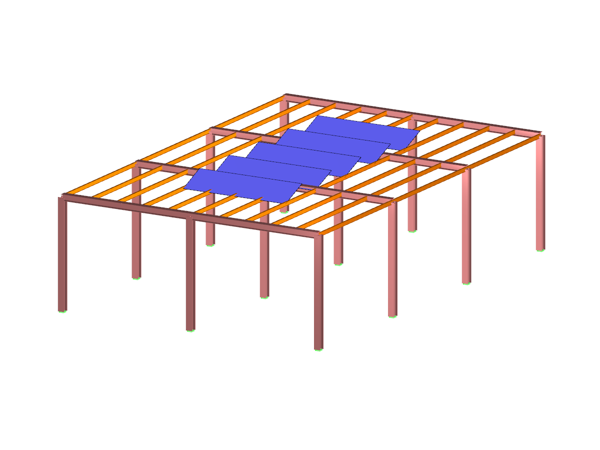 Stahlrahmen mit Photovoltaikanlage