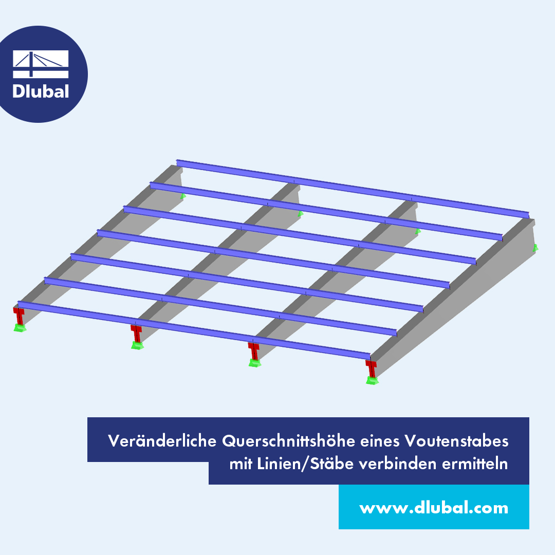 Veränderliche Querschnittshöhe eines Voutenstabes mit Linien/Stäbe verbinden ermitteln