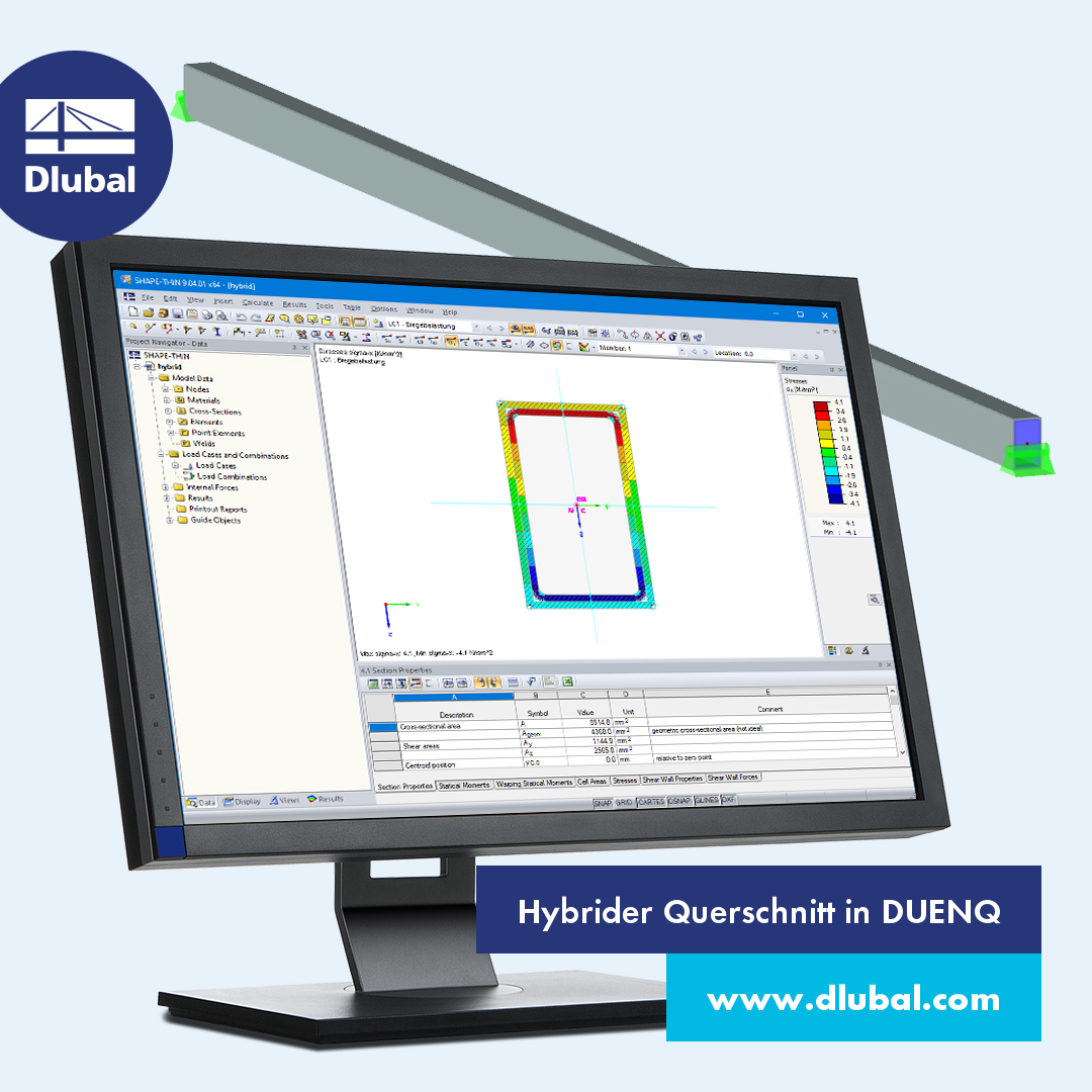 Hybrider Querschnitt in DUENQ