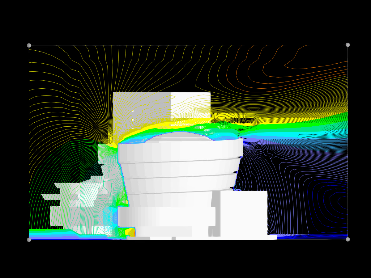 Guggenheim Museum mit Ergebnissen aus der Windsimulation