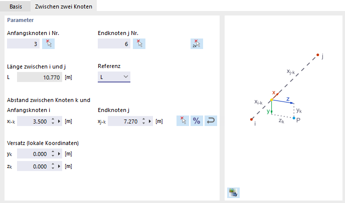 Knoten zwischen zwei Knoten definieren