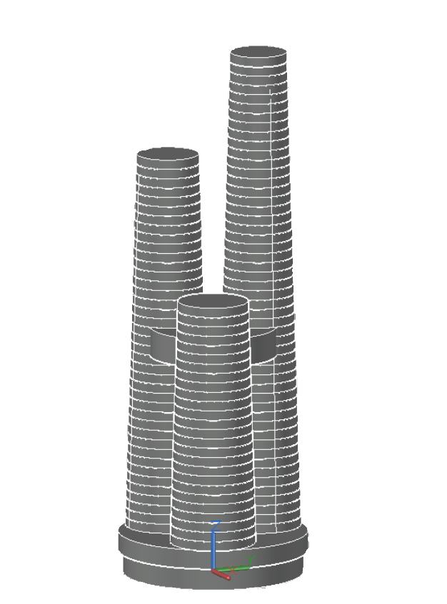 3D-Modell des Wolkenkratzers in RFEM