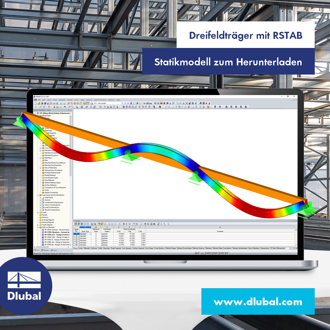 Dreifeldträger mit RSTAB
