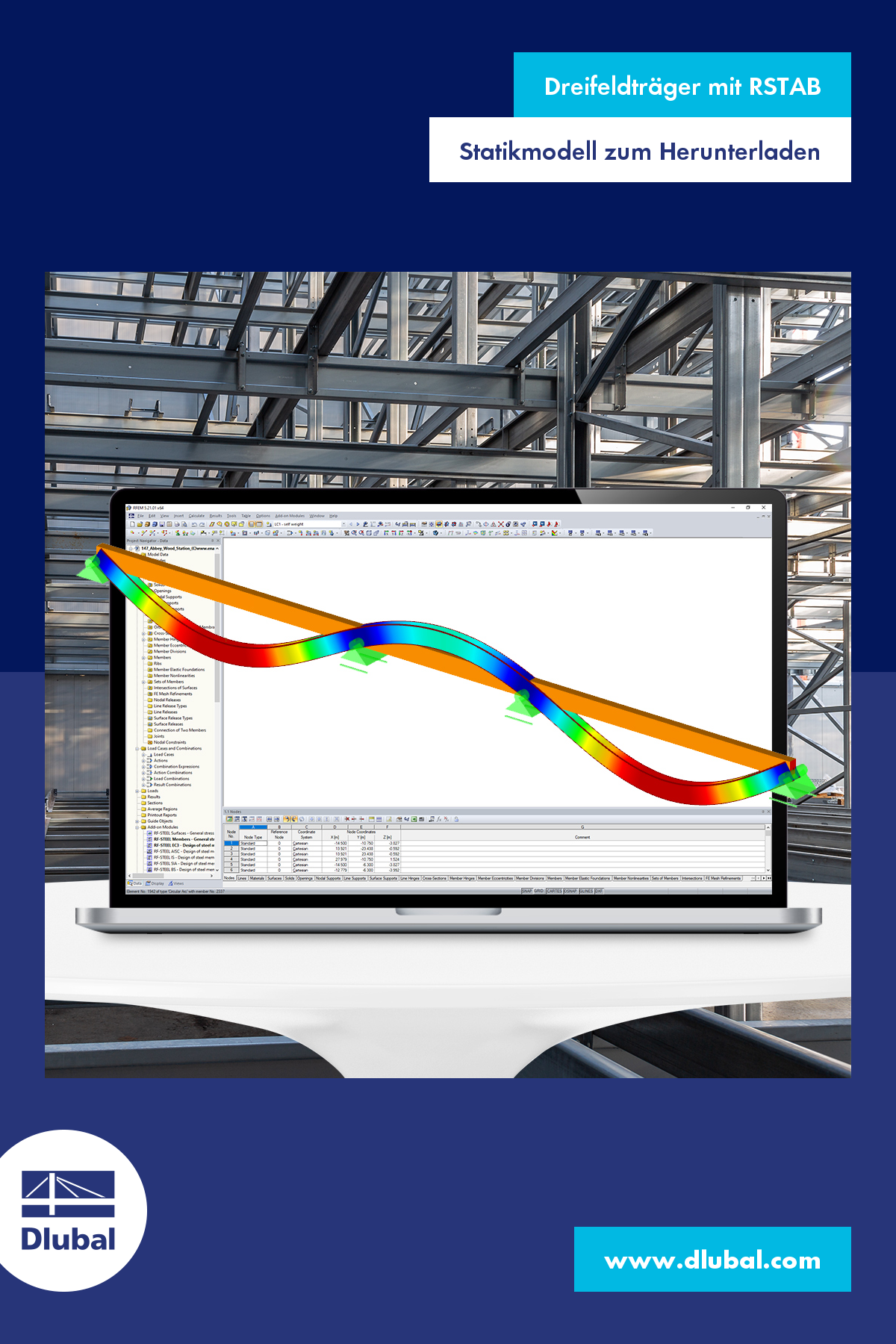Dreifeldträger mit RSTAB