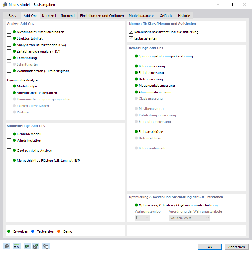 'Add-Ons' für Analyse und Bemessung