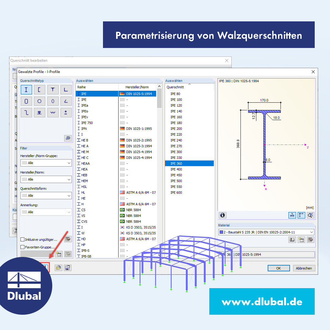 Parametrisierung von Walzquerschnitten