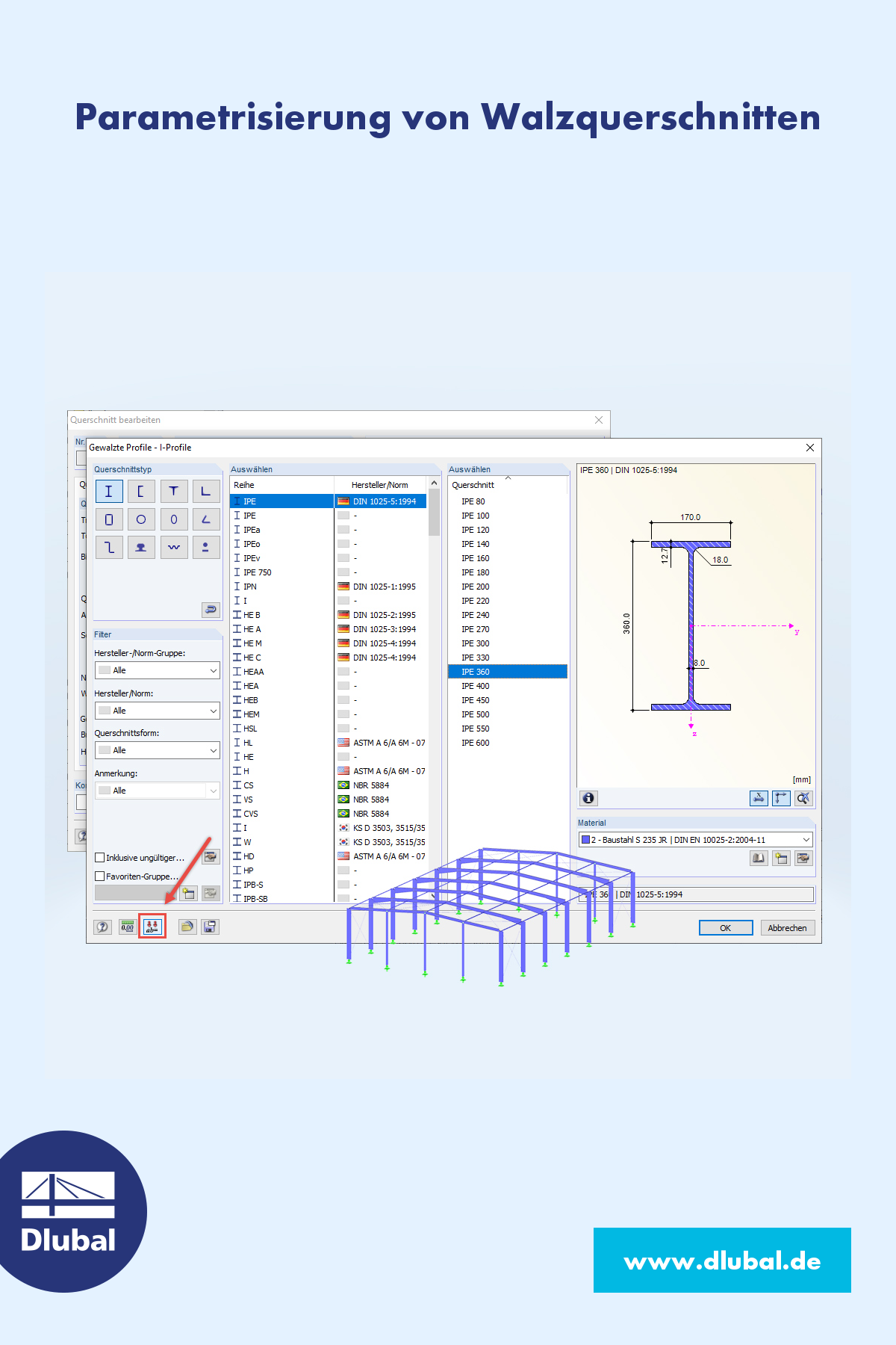 Parametrisierung von Walzquerschnitten