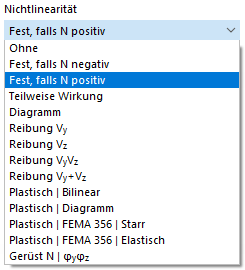 Gelenknichtlinearität auswählen