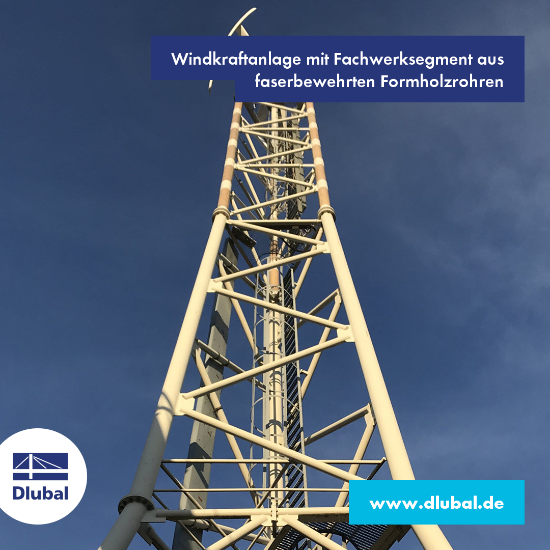 Windkraftanlage mit Fachwerksegment aus faserbewehrten Formholzrohren