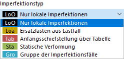 Imperfektionstyp auswählen