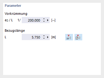 Vorkrümmung und Bezugslänge festlegen