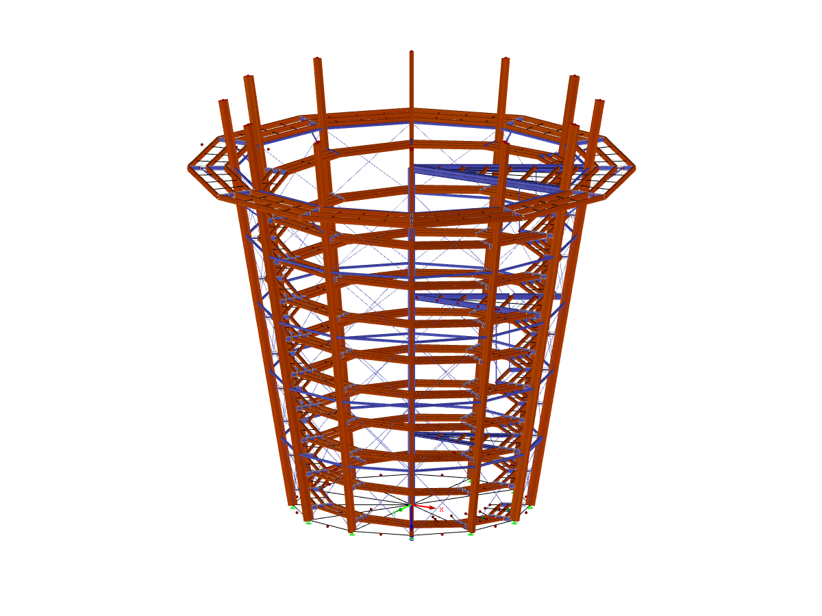 3D-Modell des Aussichtsturmes Malahat SkyWalk in RFEM (© Aspect Structural Engineers)