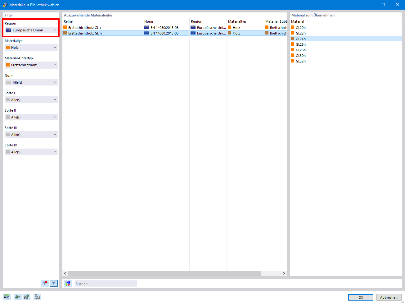 FAQ 005113 | Wo finde ich in RFEM 6 und RSTAB 9 die Materialien zu den entsprechenden nationalen Anhängen?