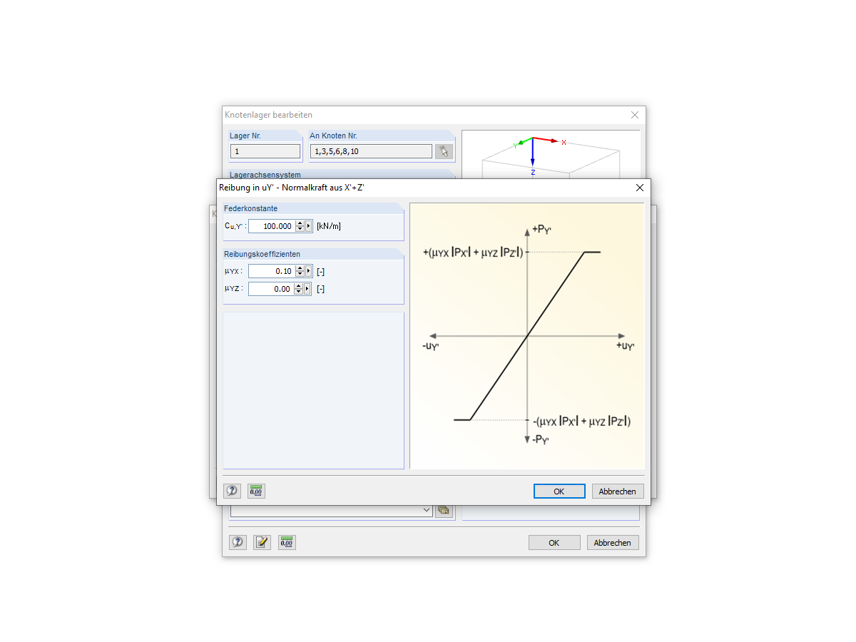 FAQ 003537 | Kann man in RFEM oder RSTAB an einem Knotenlager auch Reibung berücksichtigen?