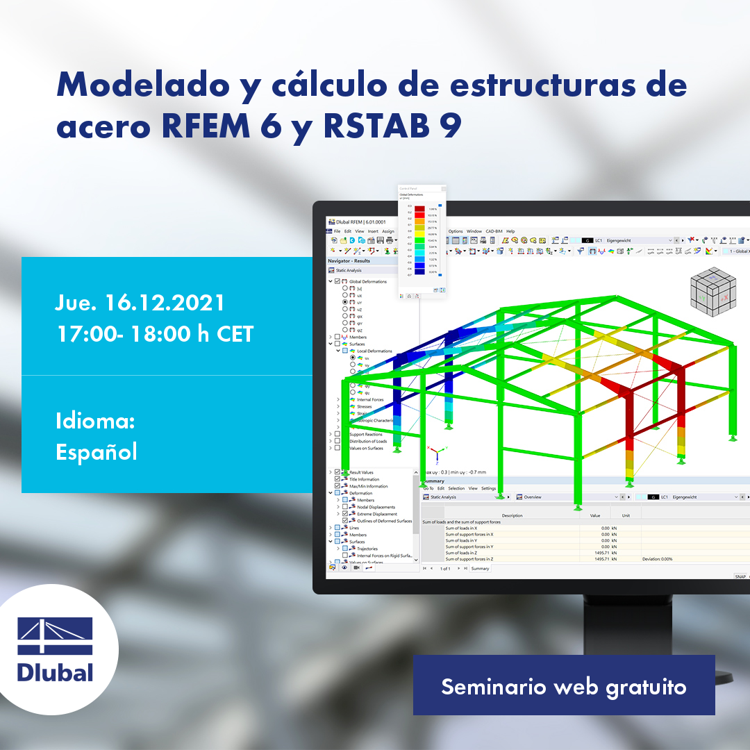 Modellierung und Berechnung von Stahlstrukturen in RFEM 6 und RSTAB 9