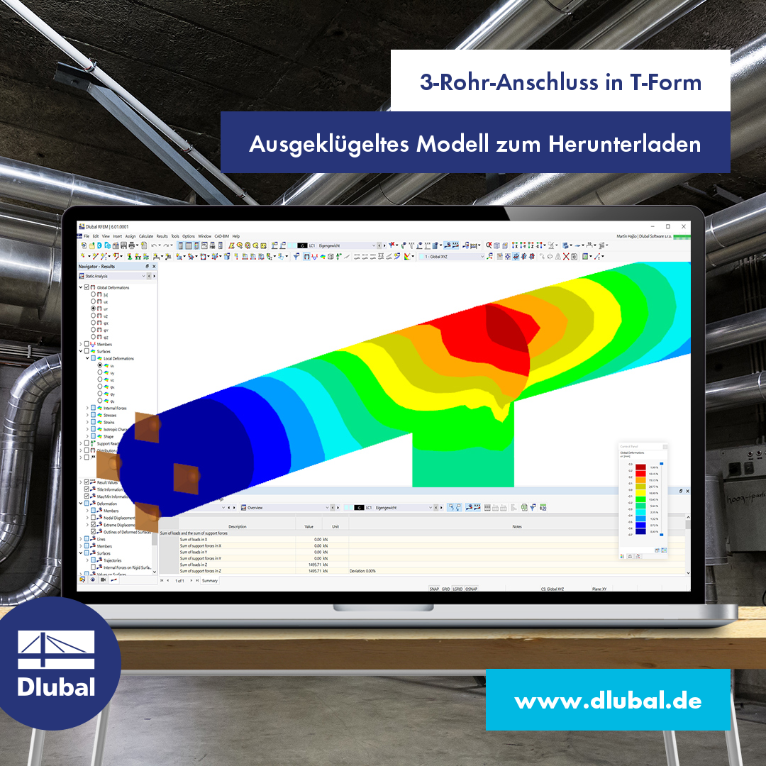 3-Rohr-Anschluss in T-Form