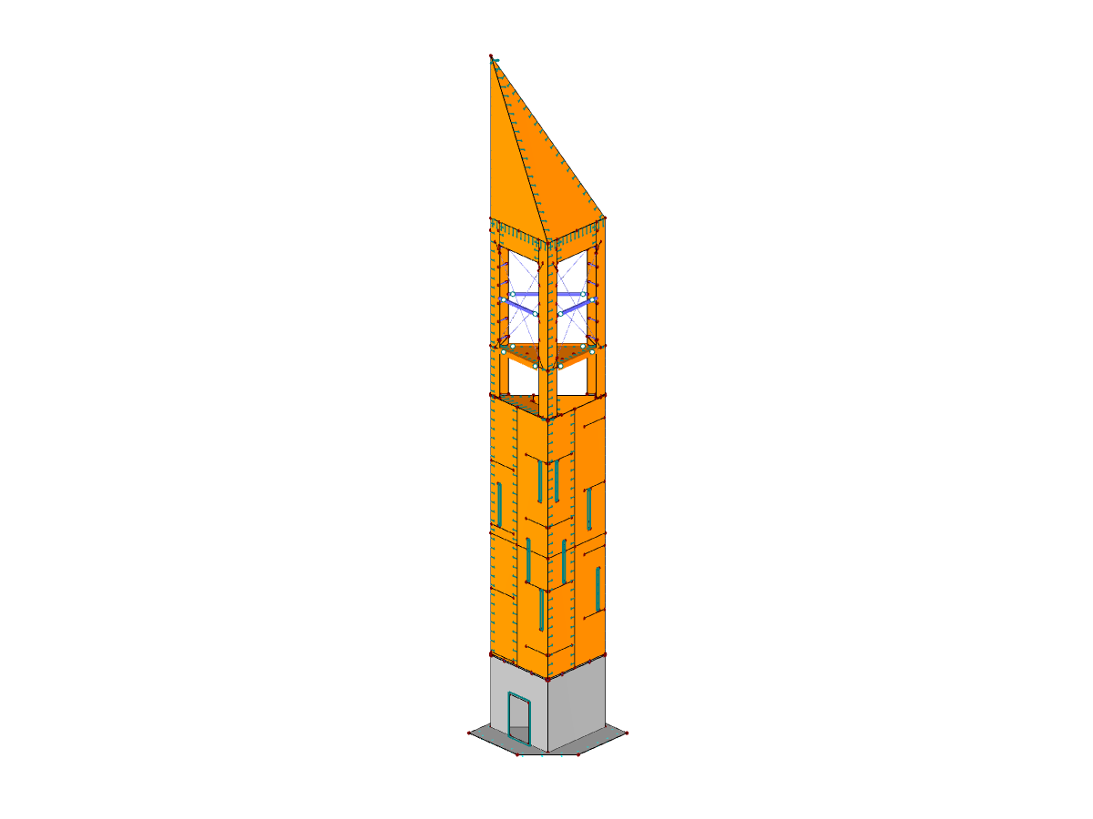 Turmmodell in RFEM (© ingwh)