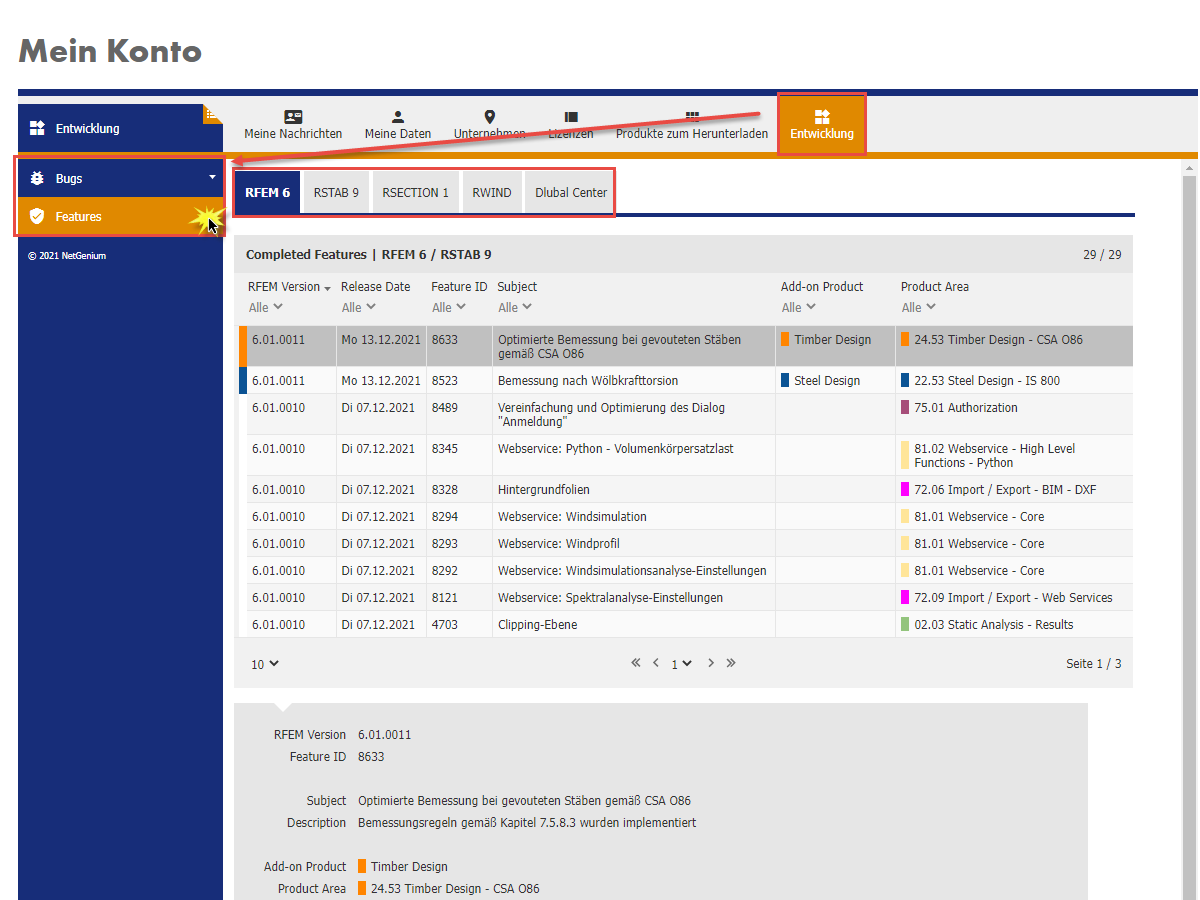 FAQ 005149 | Wo finde ich die Updateberichte, Informationen zur Problembehebung und zu neuen Features in RFEM 6 und RSTAB 9?