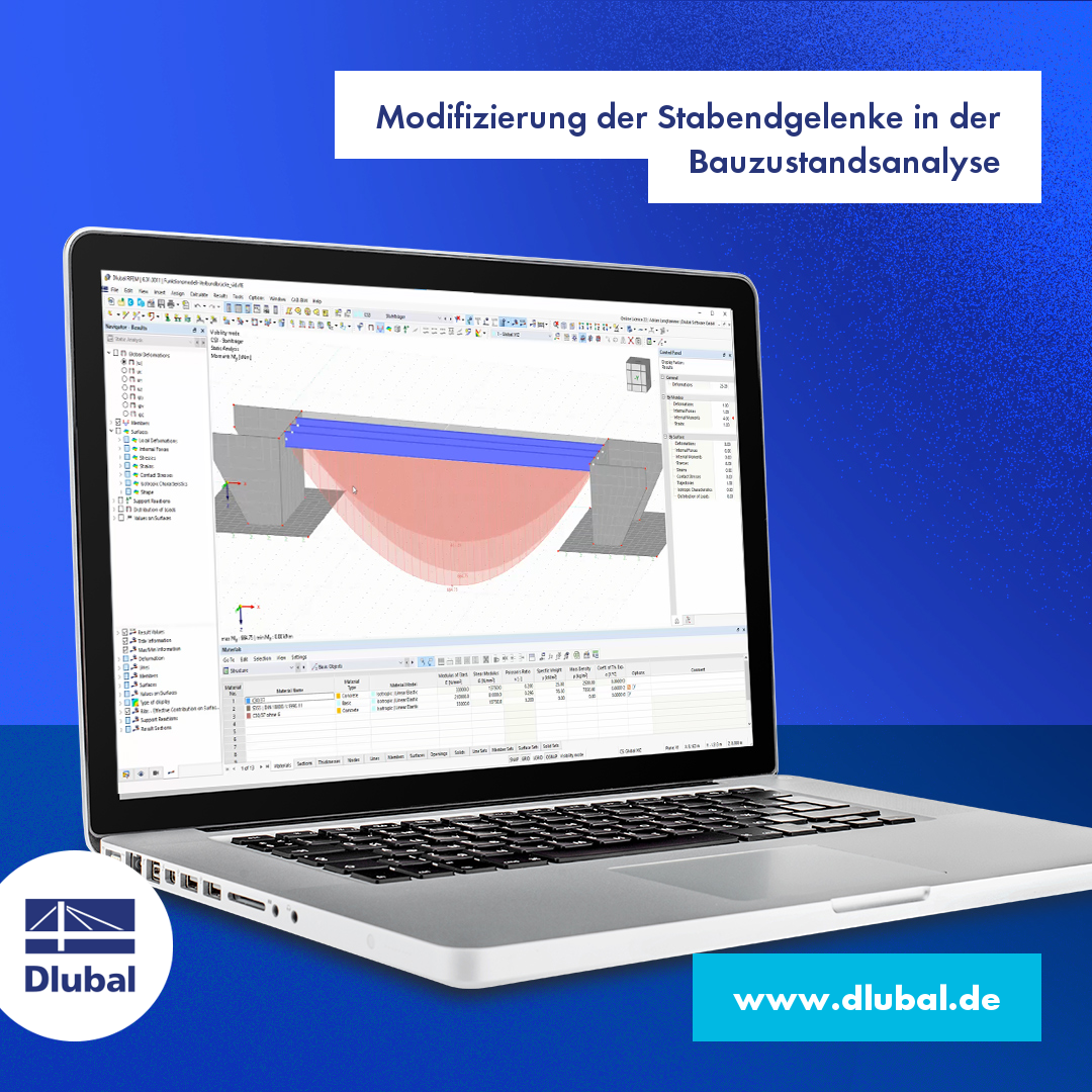 Modifizierung der Stabendgelenke in der Bauzustandsanalyse